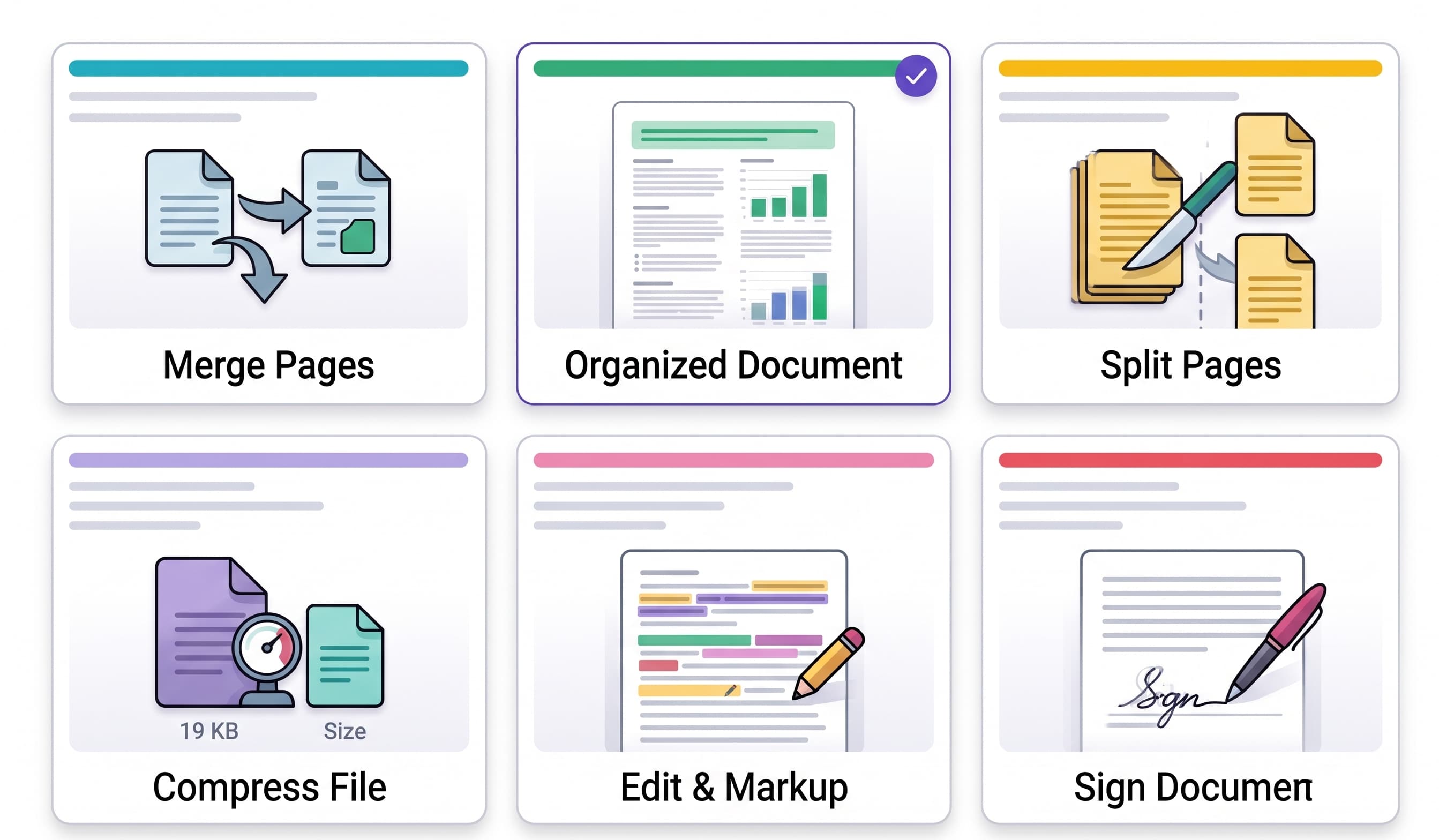 PDF tools: merge, organize, split, compress, edit, and sign